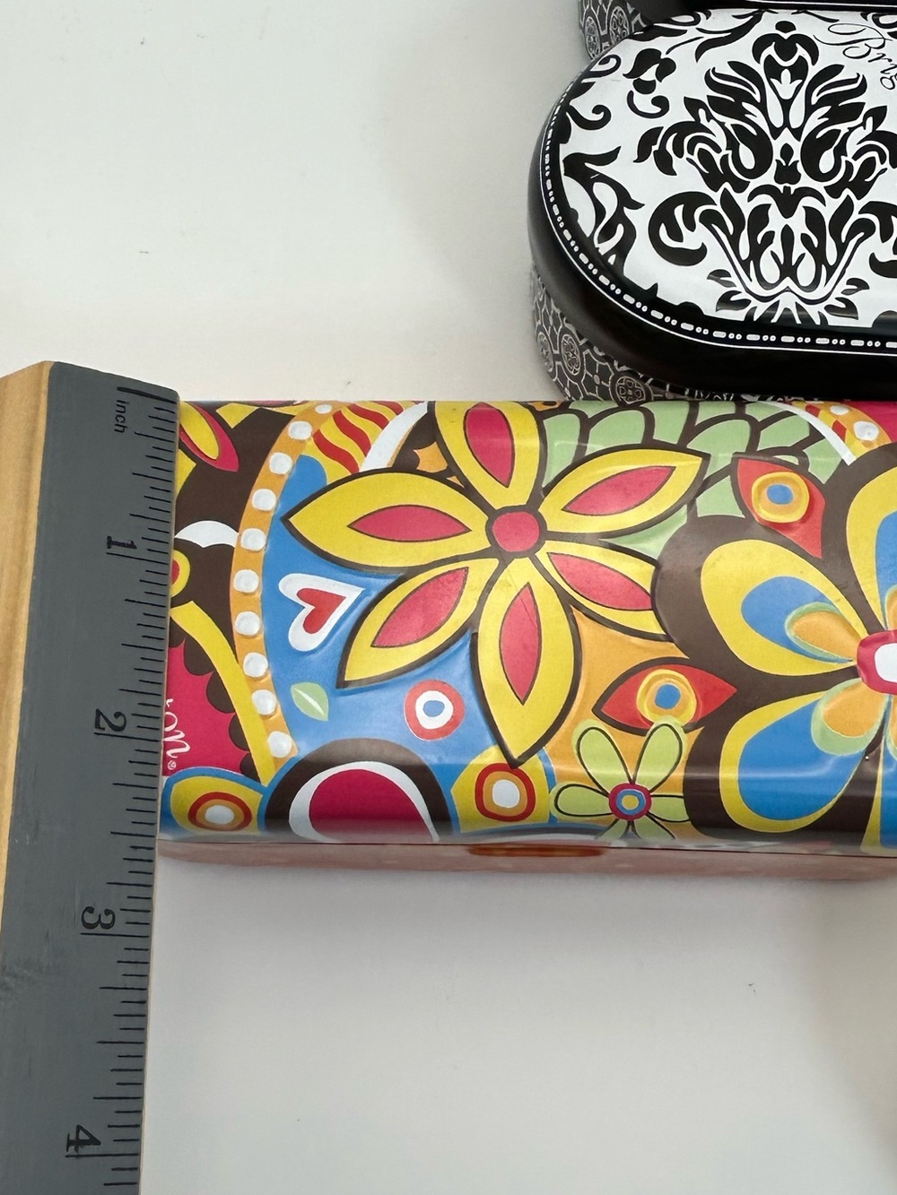 Brighton Floral Sunglass Tins Cases Qty 4 Multicolor Black & White 6.5" x 2.5" - Picture 9 of 10